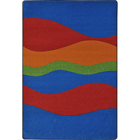 Joy Carpets Kid Essentials Flow Teen Area Rugs, 64-Inch by 92-Inch by 0.36-Inch, Primary