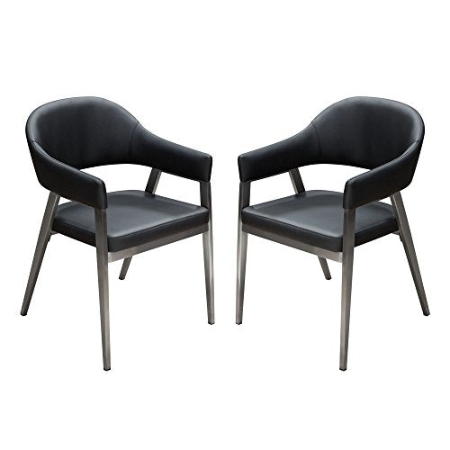 Diamond Sofa Adele Dining Chair in Black - Set of 2