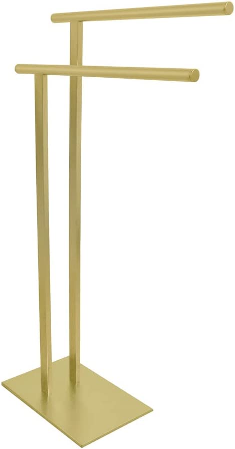 Kingston Brass SCC6037 Freestanding Double Towel Rack, Brushed Brass