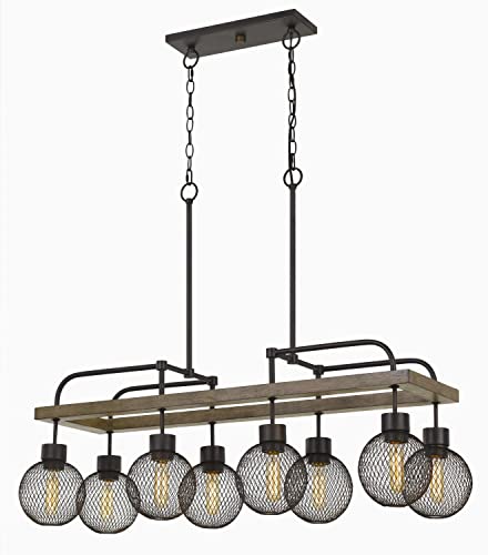60W X 8 Forio Metal Chandelier With Mesh Round Shade (Edison Bulbs Not included)