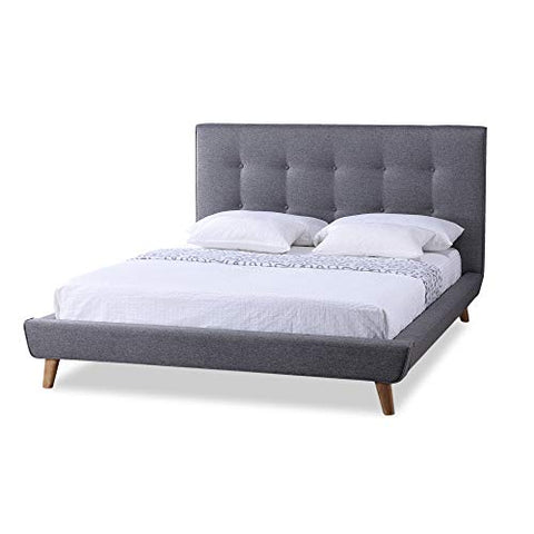 Great design is defined by its ability to communicate style with the smallest amount of effort` and thats what characterizes the Jonesy Scandinavian Style Mid-century Grey Fabric Upholstered Platform Bed. Clean minimal design in beautiful polyester fabri