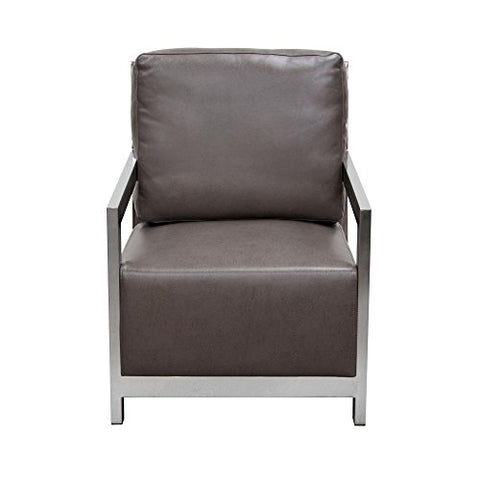 Zen Accent Chair w/ Stainless Steel Frame by Diamond Sofa - Elephant Grey