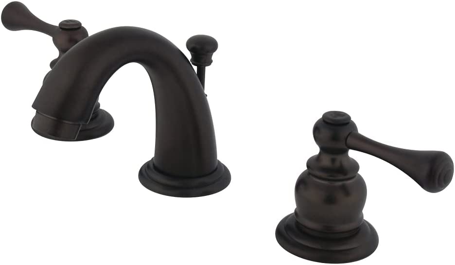 Kingston Brass GKB915BL Vintage Mini-Widespread Lavatory Faucet with Retail Pop-Up, 3-3/4 inch in Spout Reach, Oil Rubbed Bronze