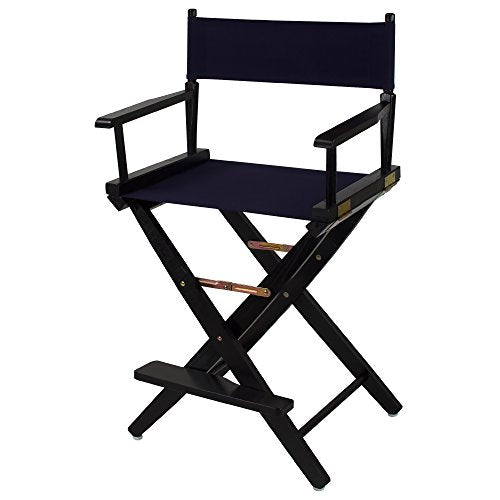 American Trails Extra-Wide Premium 24" Director's Chair Black Frame with Navy Canvas, Counter Height