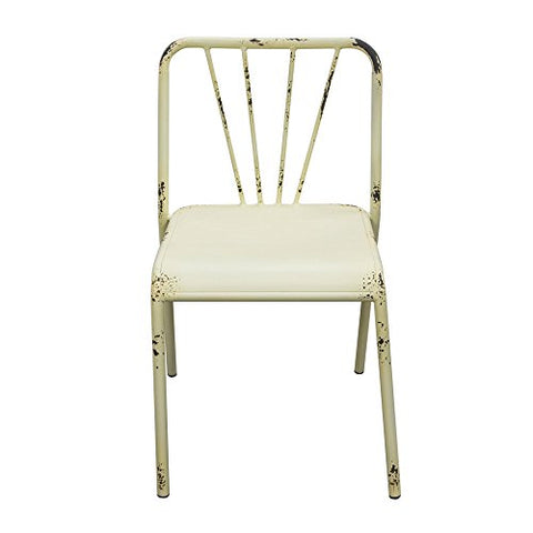 Set of (2) Mercer Vintage Metal Dining Chair in Antique White Finish by Diamond Sofa