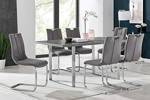 Armen Living Fenton and Gray Pacific 7 Piece Modern Rectangular Dining Set