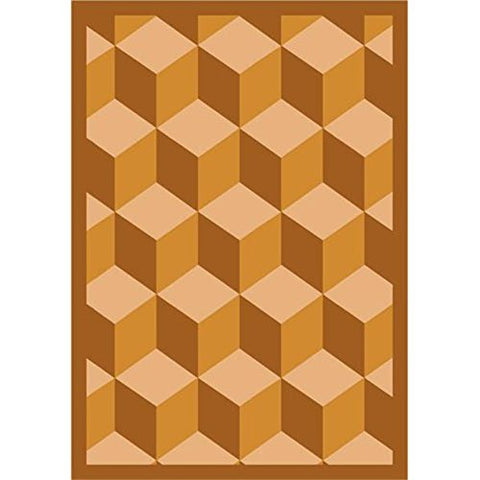 Joy Carpets Kaleidoscope Highrise Whimsical Area Rugs, 64-Inch by 92-Inch by 0.36-Inch, Wheat