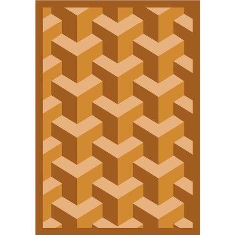 Joy Carpets Kaleidoscope Rooftop Whimsical Area Rugs, 64-Inch by 92-Inch by 0.36-Inch, Wheat