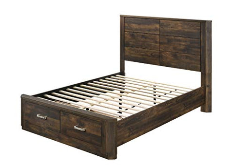 Elettra Rustic Walnut Queen Bed w/Storage - 24200Q