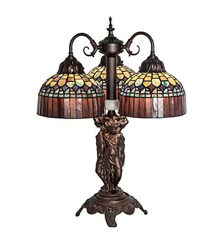 23Inch High Tiffany Candice 3 Light Table Lamp