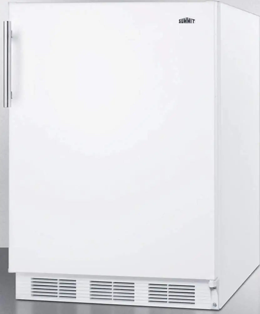 Summit Appliance FF61WBI Built-in Undercounter All-refrigerator for Residential Use with Automatic Defrost, Adjustable Glass Shelves, Interior Light, Adjustable Thermostat and White Exterior