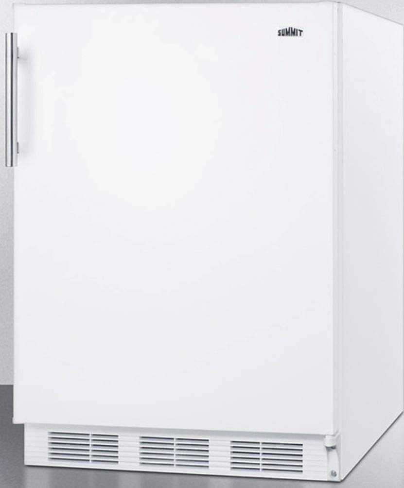 Summit Appliance FF61W Freestanding Residential Counter Height 24&#34; Wide All-Refrigerator with Automatic Defrost Operation, Adjustable Glass Shelves, Adjustable Thermostat and White Exterior