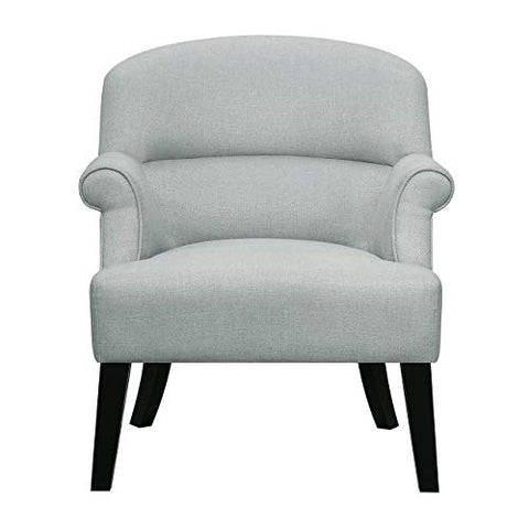 Upholstered Roll Arm Accent Chair in Sateen Fog