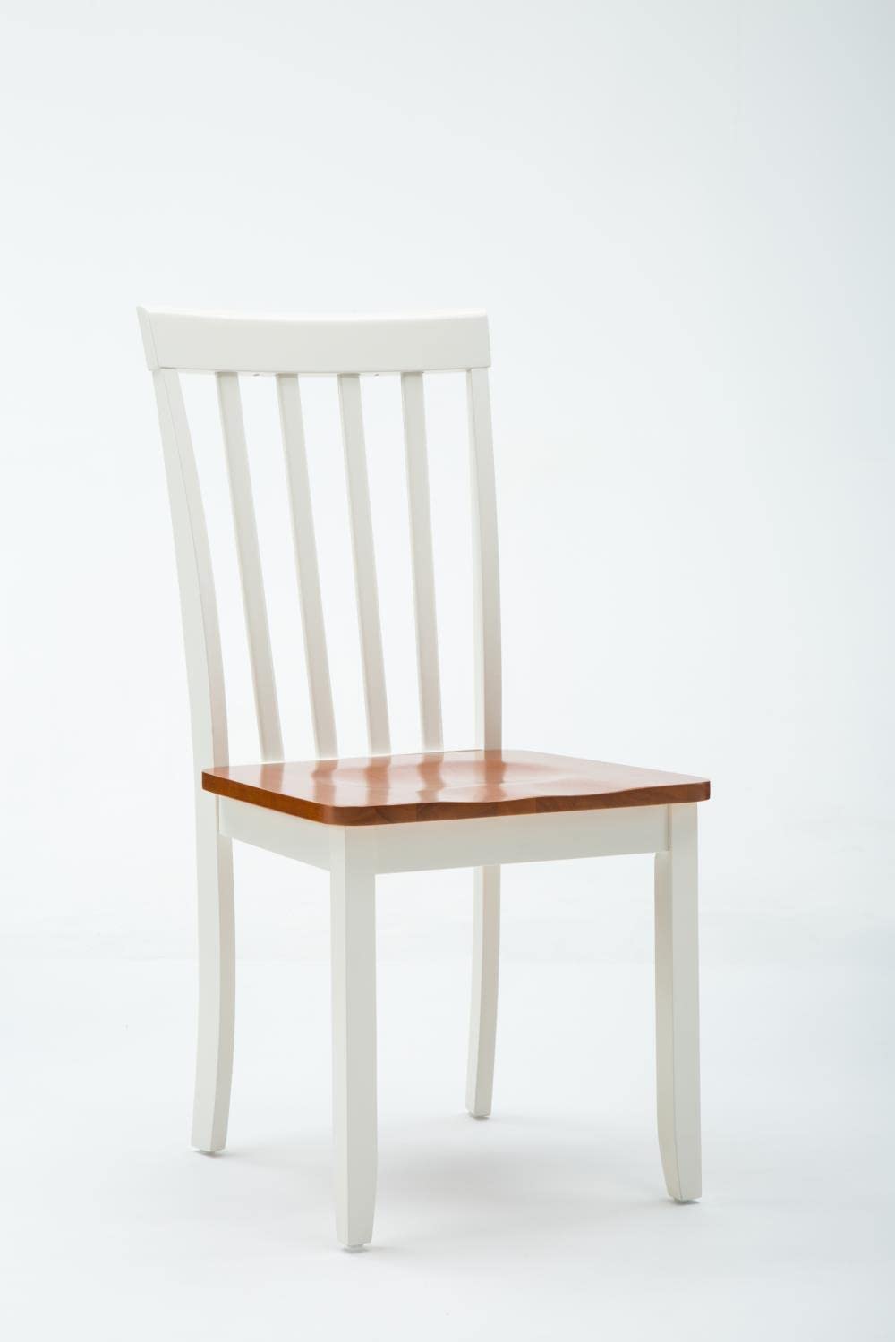 Boraam Bloomington Dining Chair, White/Honey Oak, Set of 2