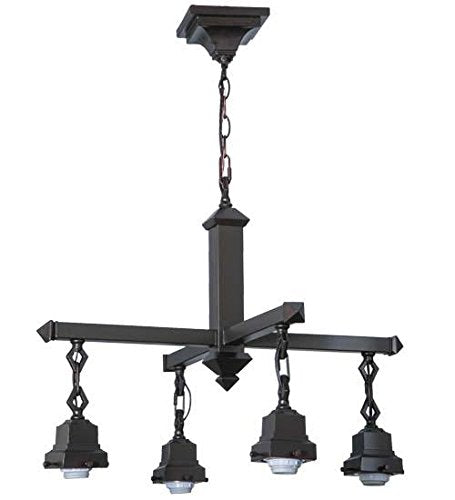 24 inches W Mahogany Bronze 4 LT Chandelier Hardware