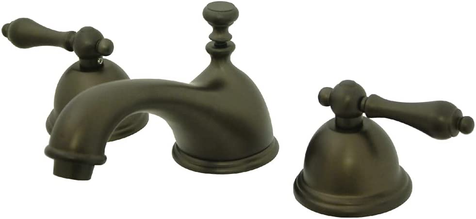 Kingston Brass KS3965AL Restoration Widespread Lavatory Faucet with Metal lever handle, Oil Rubbed Bronze