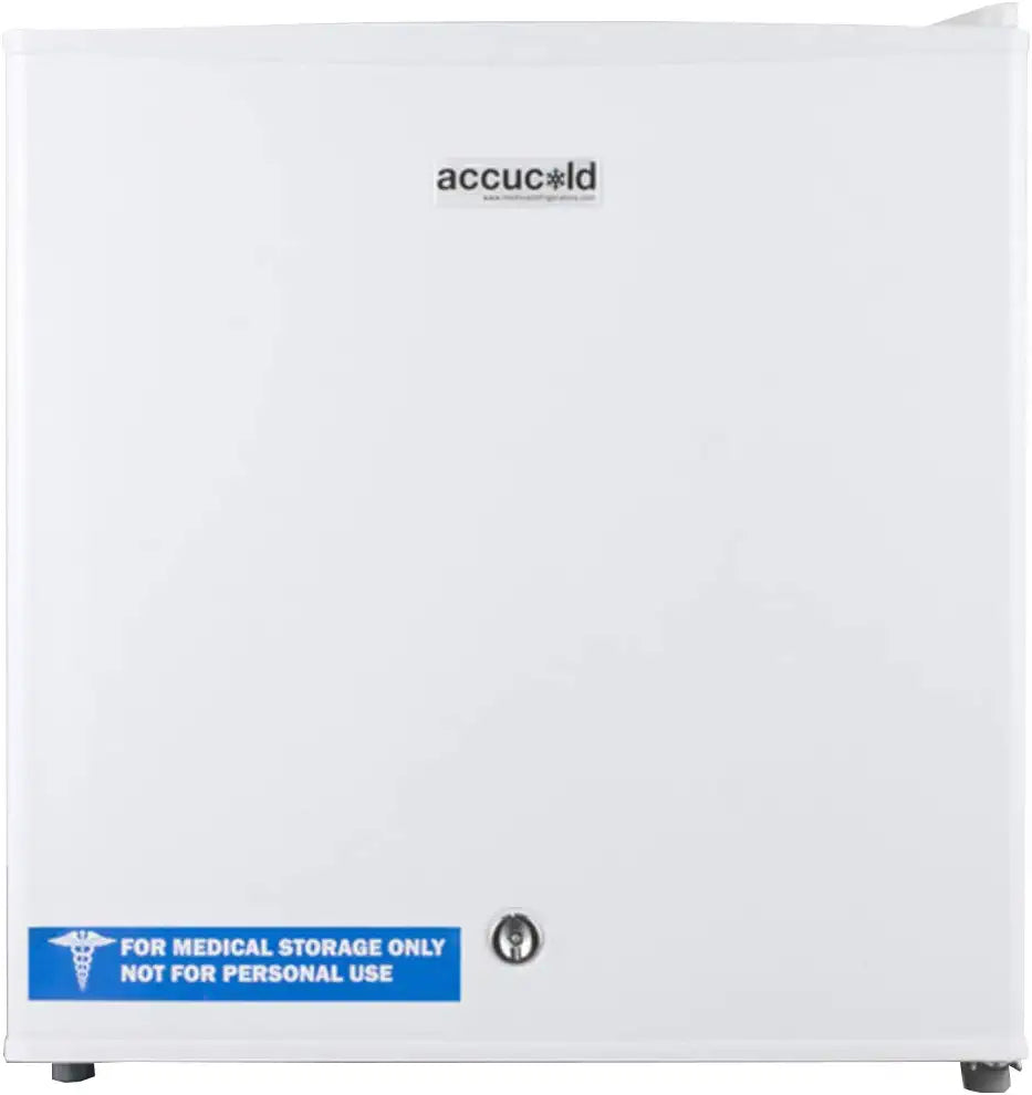 Summit AccuCold FS24L 19&#34; Upright Freezer with 1.4 cu. ft. Capacity, Factory Installed Lock, Manual Defrost, Removable Shelf Removable Shelf and Adjustable Thermostat, in White