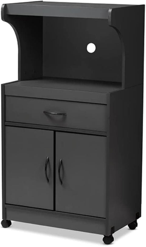 Baxton Studio Tannis Modern and Contemporary Dark Grey Finished Kitchen Cabinet