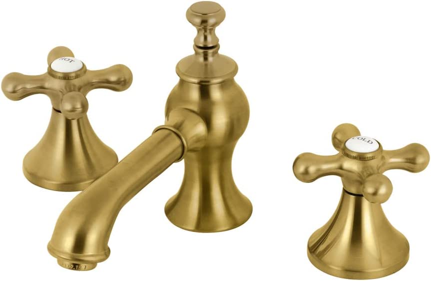 Kingston Brass KC7067AX Vintage 8 in. Widespread Bathroom Faucet, Brushed Brass