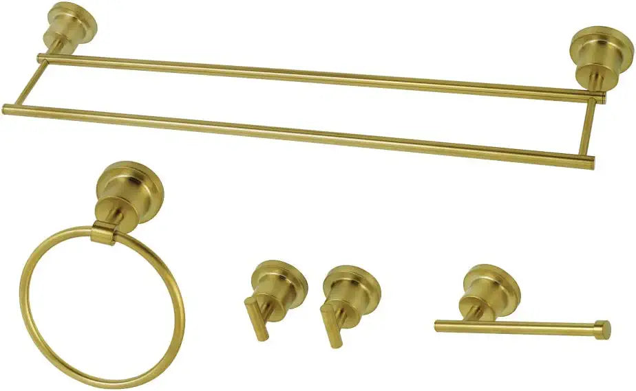 Kingston Brass BAH8213478SB Concord 5-Piece Bathroom Accessory Sets, Brushed Brass