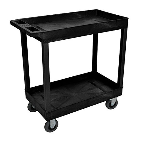 32 in. x 18 in. Cart - Two Tub Shelf with 5 in. Casters - Black