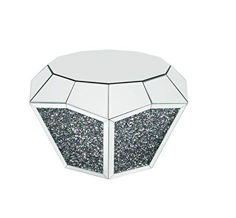Acme Noralie Coffee Table in Mirrored and Faux Diamonds