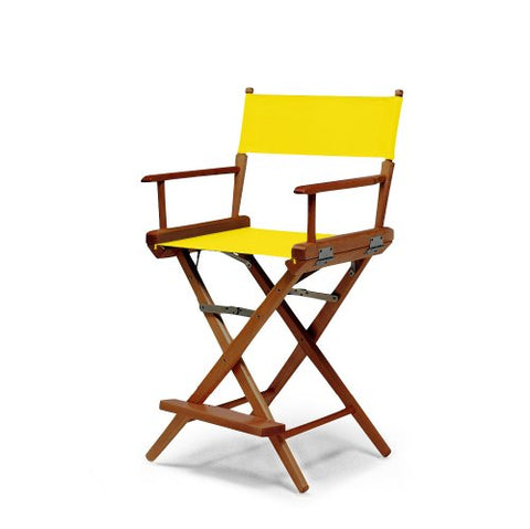 Telescope Casual World Famous Balcony Height Director Chair With Walnut Stain Finish and Canary Fabric