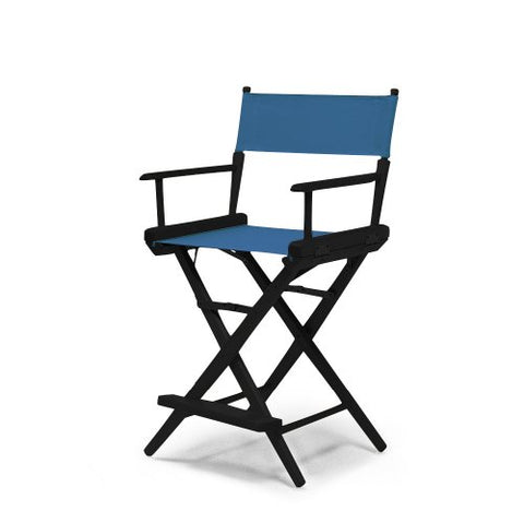 Telescope Casual World Famous Balcony Height Director Chair With Black Finish and Indigo Fabric