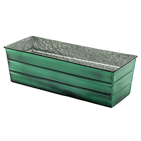 Medium Green Galvanized Flower Box