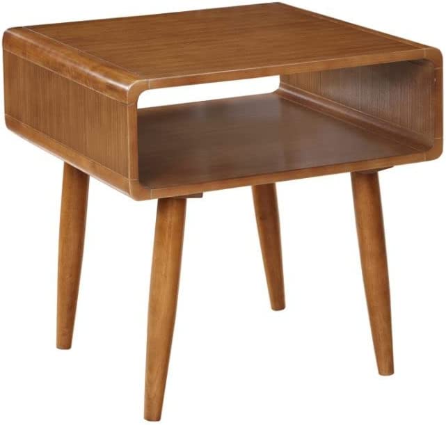 Boraam Zebra Series Alborg End Table, Rich Walnut