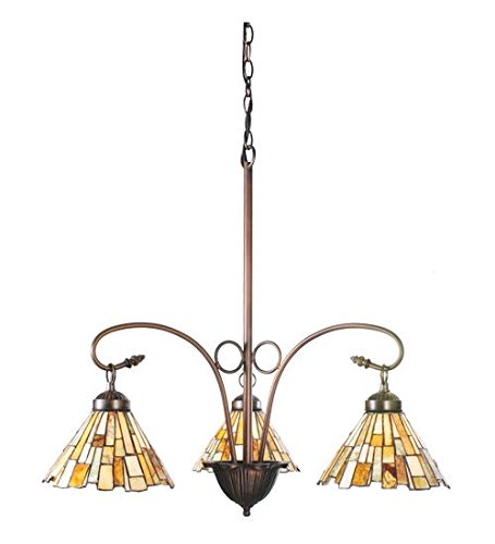 24InchW Delta Jadestone 3 LT Chandelier
