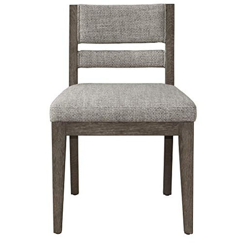 Slat Back Upholstered Side Dining Chair in Coconut Brown