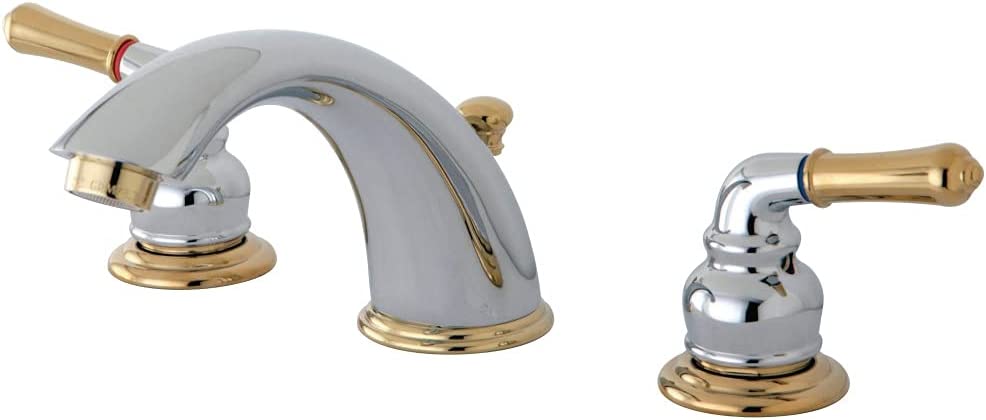 Kingston Brass KB962 Magellan Widespread Bathroom Faucet, 8-Inch Adjustable Center, Polished Brass