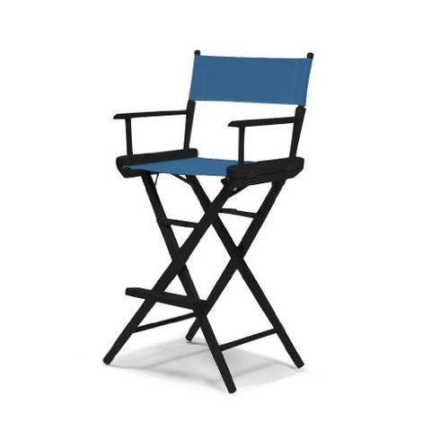 Telescope Casual World Famous Bar Height Director Chair With Black Finish and Indigo Fabric