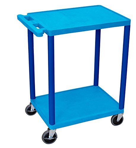Utility Cart - Two Shelves Structural Foam Plastic - Blue