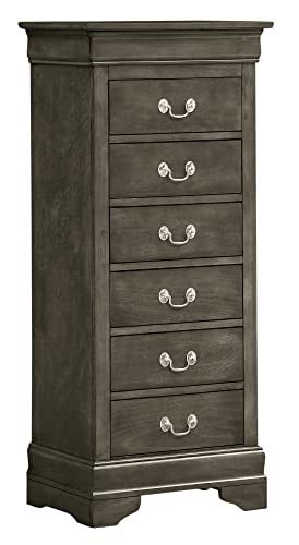 Louis Phillipe Gray 7 Drawer Chest of Drawers (22 in L. X 16 in W. X 51 in H.)