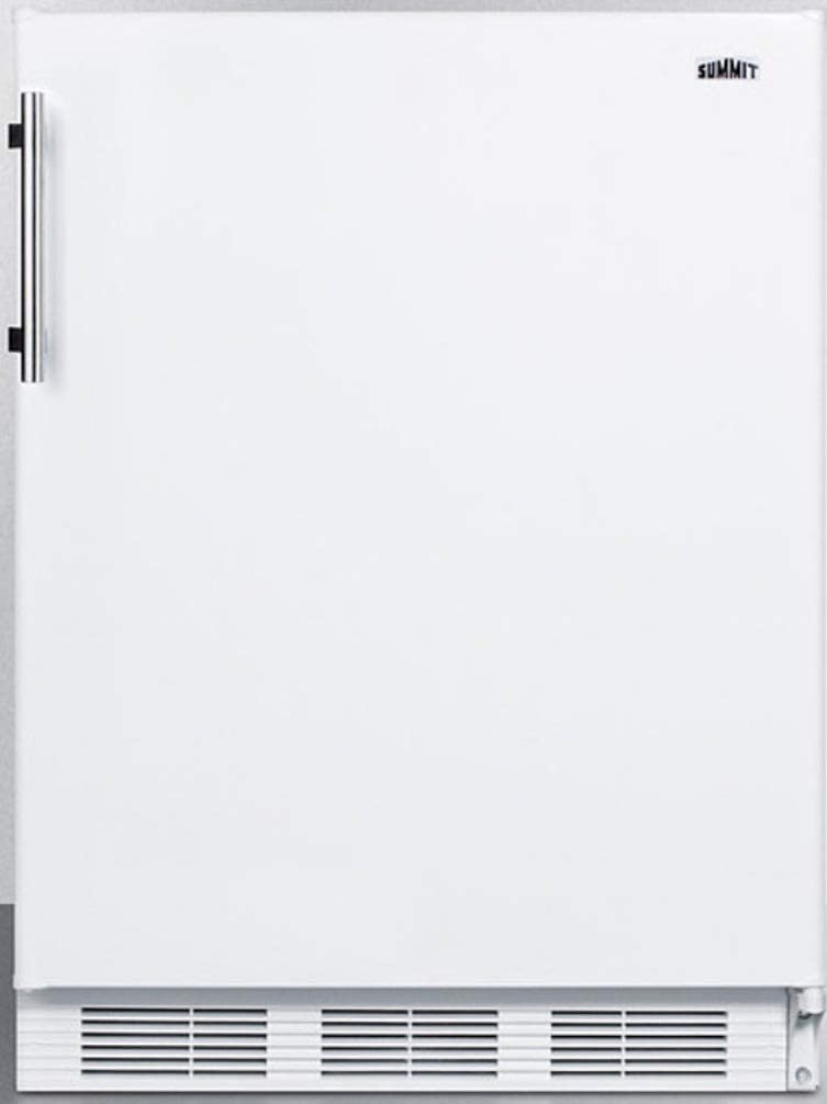 Summit Appliance FF61W Freestanding Residential Counter Height 24&#34; Wide All-Refrigerator with Automatic Defrost Operation, Adjustable Glass Shelves, Adjustable Thermostat and White Exterior