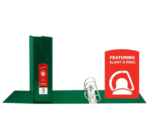 BAZIC 3&#34; Red Slant-D Ring View Binder w/ 2 Pockets (4163)