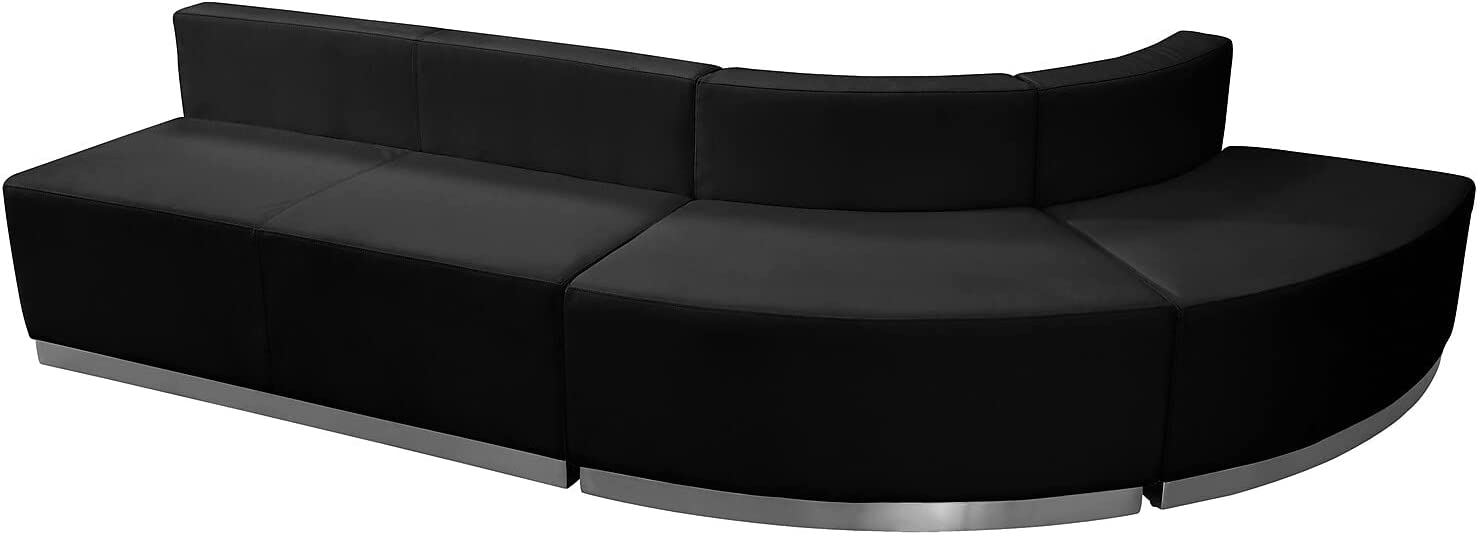 Flash Furniture HERCULES Alon Series Black LeatherSoft Reception Configuration, 3 Pieces