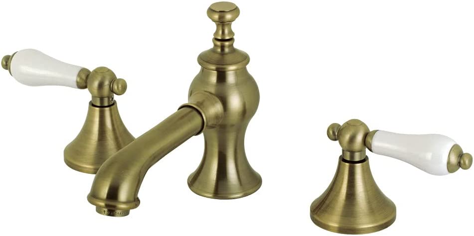 Kingston Brass KC7063PL Vintage 8 in. Widespread Bathroom Faucet, Antique Brass