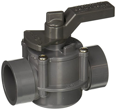 Jandy 3407 Space Saver 2 Port 1-1/2 to 2-Inch Positive Seal Pool/Spa Valve, Gray