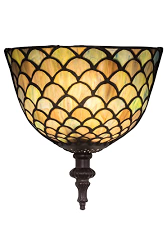 8 inches W Tiffany Fishscale Wall Sconce