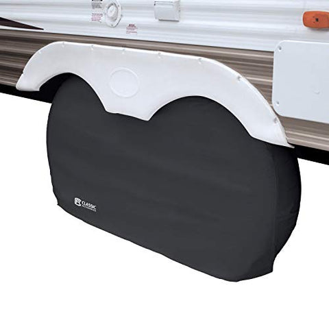 Classic Accessories Over Drive RV Dual Axle Wheel Cover, Wheels 30&#34; - 33&#34;DIA, Black, 1-Piece