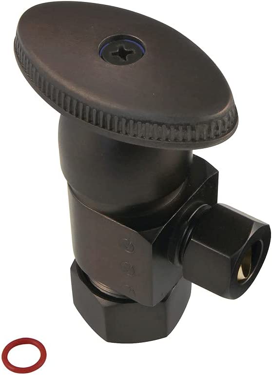 Kingston Brass CD53305VA Americana 5/8&#34; x 3/8&#34; O.D Anti-Seize Deluxe Quarter Turn Ceramic Hardisc Cartridge Angle Stop, Oil Rubbed Bronze