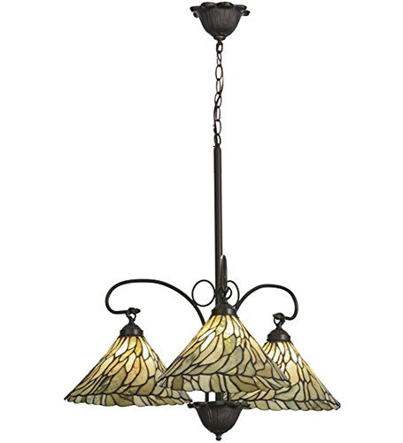 30InchW Willow Jadestone 3 LT Chandelier
