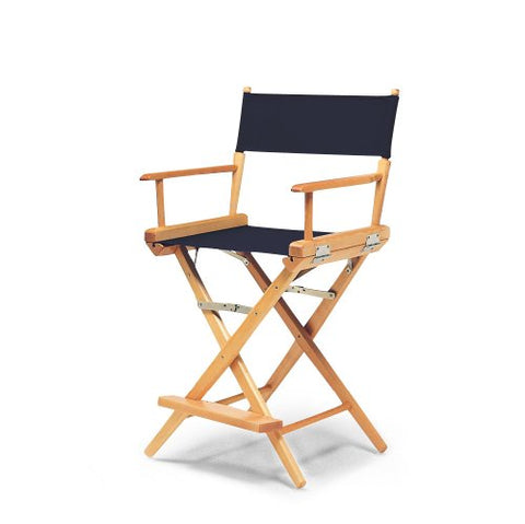 Telescope Casual World Famous Balcony Height Director Chair With Varnish Finish and Navy Fabric
