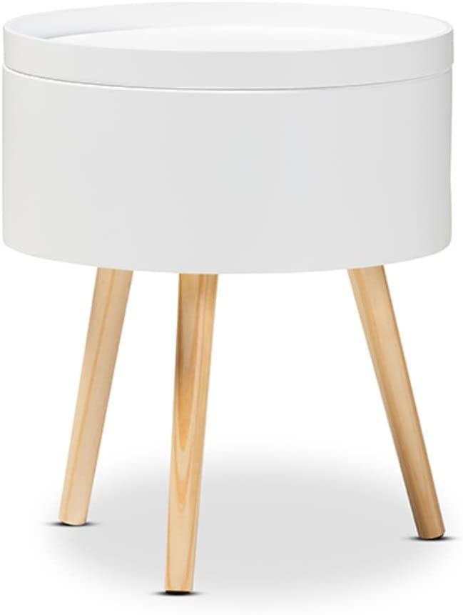 Baxton Studio Jessen 15&#34; Wide White Wood Nightstand with Removable Top