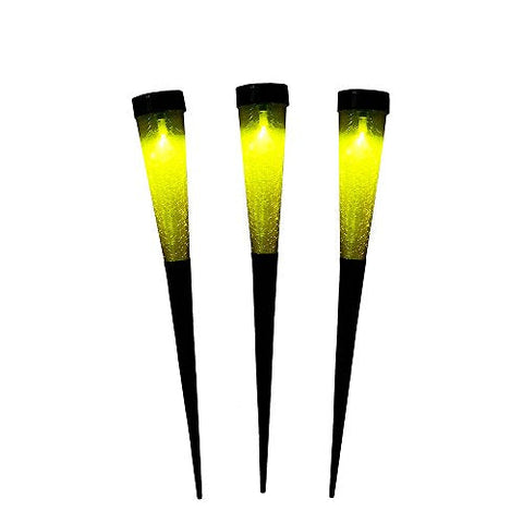 Achla Designs Solar Sparkle Cone Garden Path Lights-3 pack, Yellow