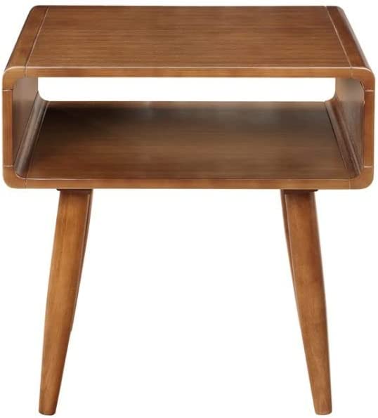 Boraam Zebra Series Alborg End Table, Rich Walnut