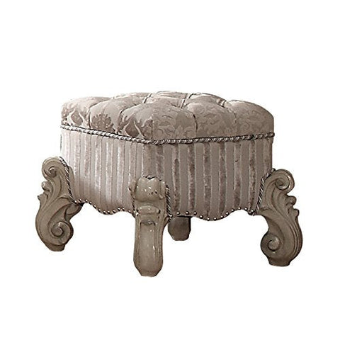 ACME Versailles Bone White Vanity Stool